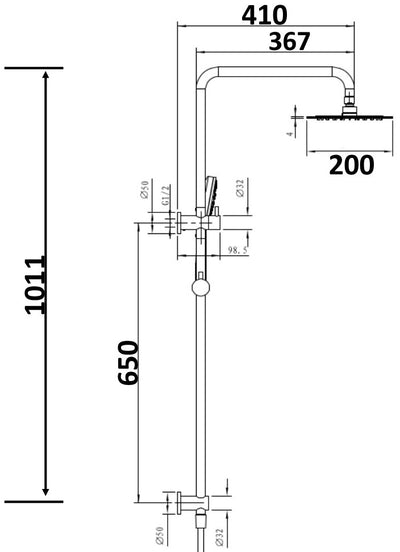 Akemi Twin Combination Shower 250 Rose