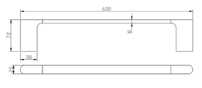 Cora Single Towel Rail 600