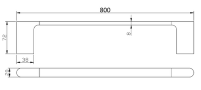 Cora Single Towel Rail 800