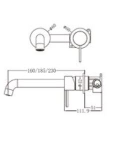 Mecca Wall Basin Mixer Separate Plate 160mm