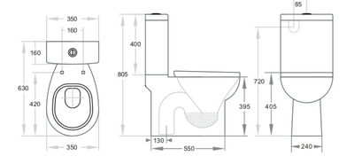 KDK Trade S Trap Wash-down Toilet Suite