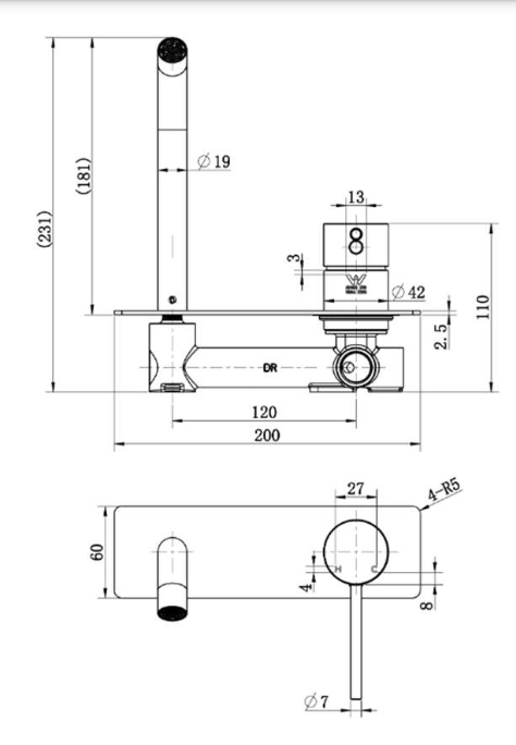 Star Wall Mixer with Spout