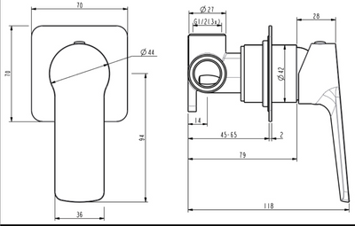 Akemi Square Plate Wall Mixer