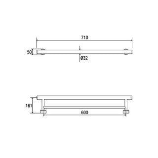Linear Towel Grab Rail U Shape 600