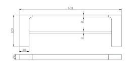 Eden Double Towel Rail 800