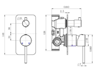 Rosa Square Overhead Shower 250