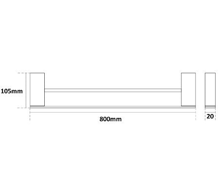 Zoya Double Towel Rail 800