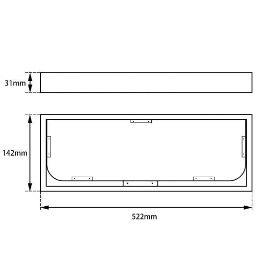 Ivano Glass Shelf 600