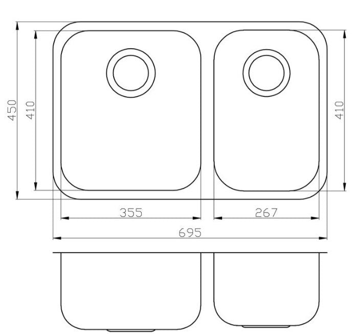 Cora Under Mount Kitchen Sink 700