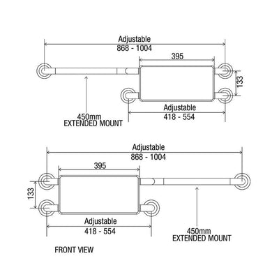 Clam Flange Wall Mounted Bracket with Extensions