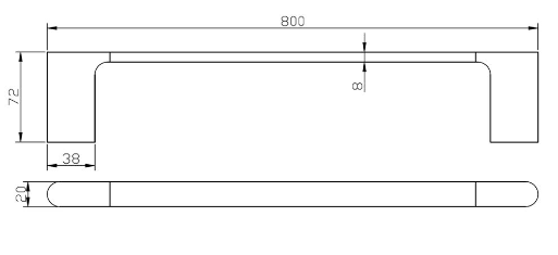 Persano Single Towel Rail 800