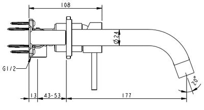 Cioso Wall Basin Mixer Pin Down