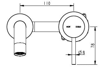 Cioso Wall Basin Mixer Pin Down