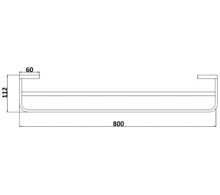 Inis Double Towel Rail 800