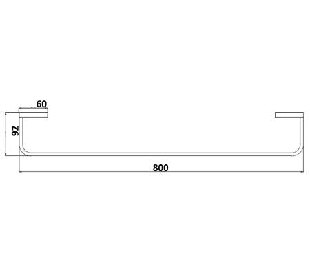 Inis Single Towel Rail 800