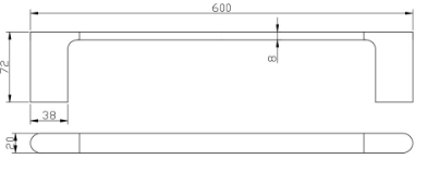 Persano Single Towel Rail 600