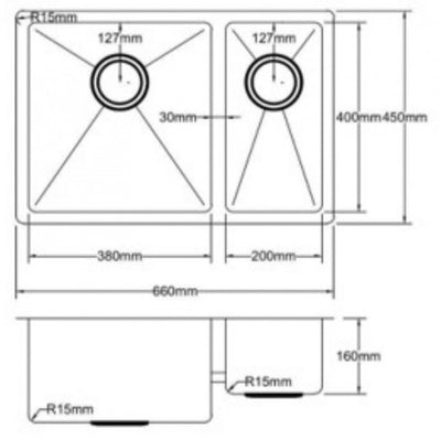 KDK Kitchen Sink Double Bowl