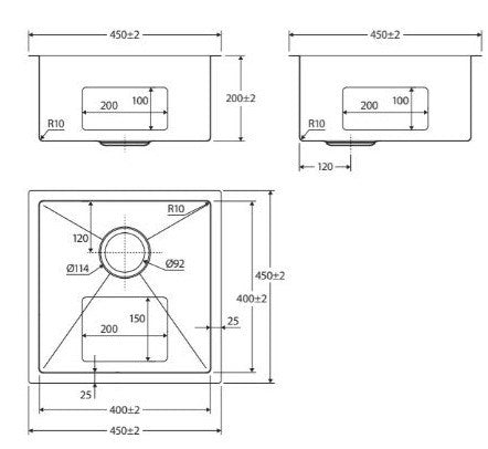 Hana SS Single Kitchen Sink 32L