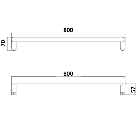 Akemi Single Towel Rail 800