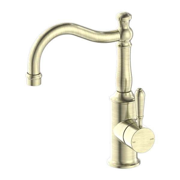 York Basin Mixer Hook Spout with Metal Lever