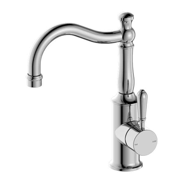 York Basin Mixer Hook Spout with Metal Lever