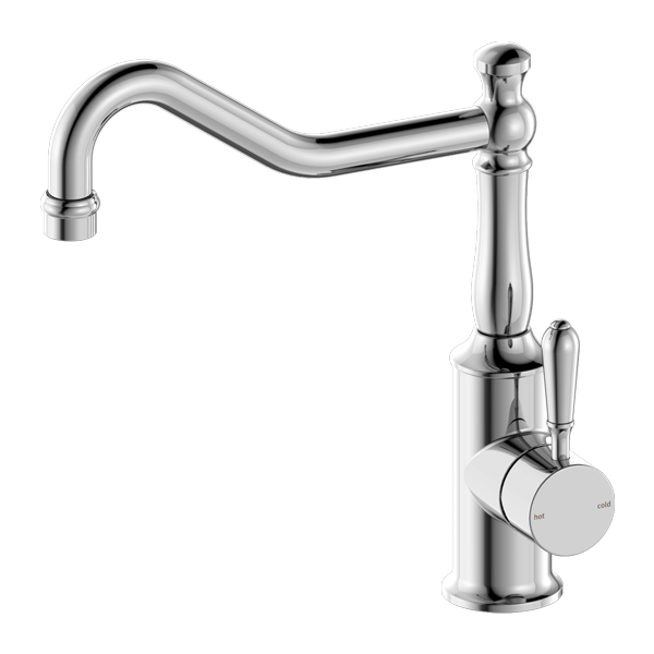 York Hook Spout Kitchen Mixer With Metal Lever