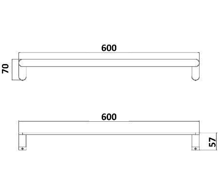 Akemi Single Towel Rail 600