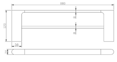 Persano Double Towel Rail 800