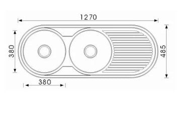 ACL Round Double Bowl Kitchen Sink