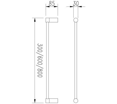 Finesa Single Towel Rail 800