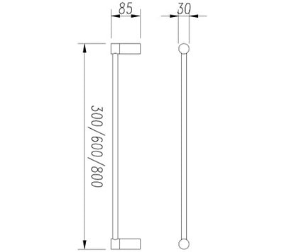 Finesa Single Towel Rail 800