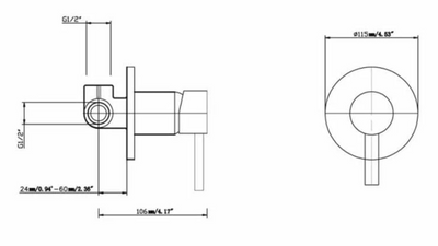 Lucid Pin Lever Wall Mixer Thin Plate