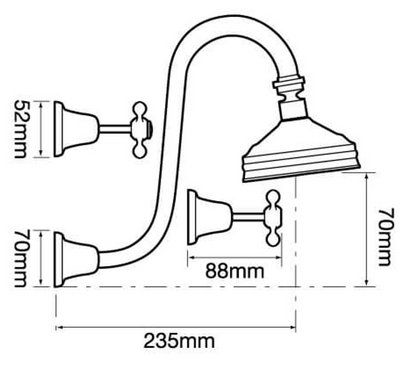 Federation Gooseneck Shower Set with Porcelain Lever Handles