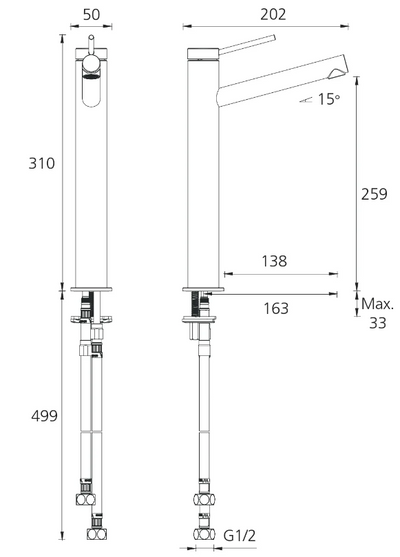 Venice Uplift Tall Basin Mixer