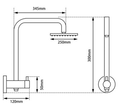 AQP Round Twin Shower 10"