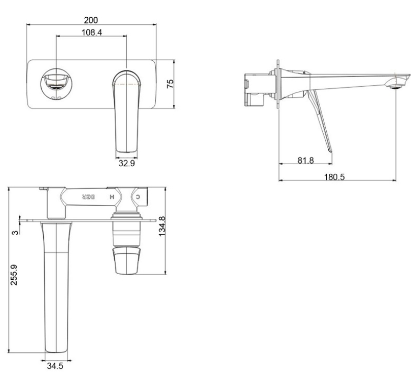 AU Series Wall Mixer with Spout