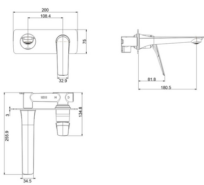 AU Series Wall Mixer with Spout