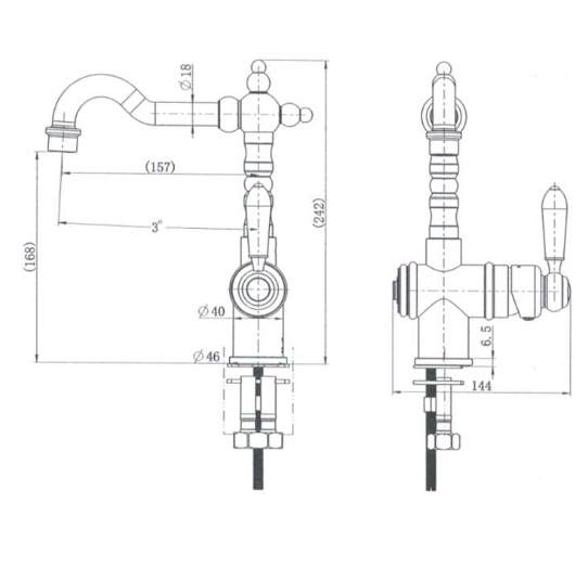 Bordeaux High Rise Basin Mixer