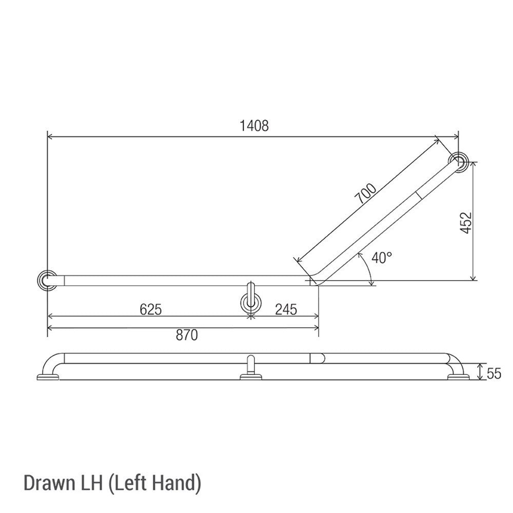 Clam Flange 40 Accessible Grab Rail 870