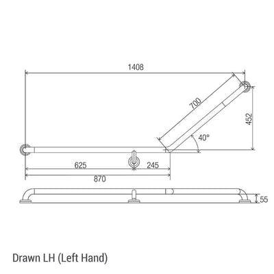 Clam Flange 40 Accessible Grab Rail 870