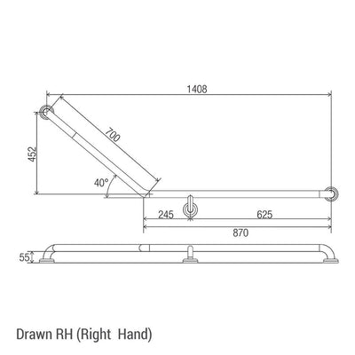 Clam Flange 40 Accessible Grab Rail 870
