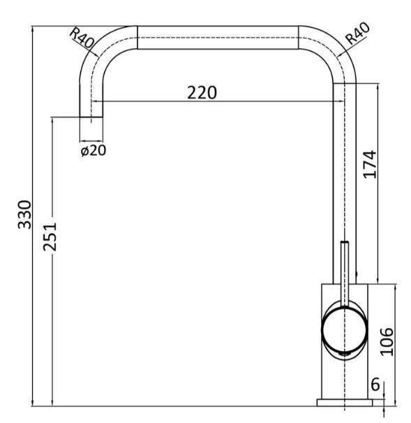 Hali Square Neck Kitchen Mixer