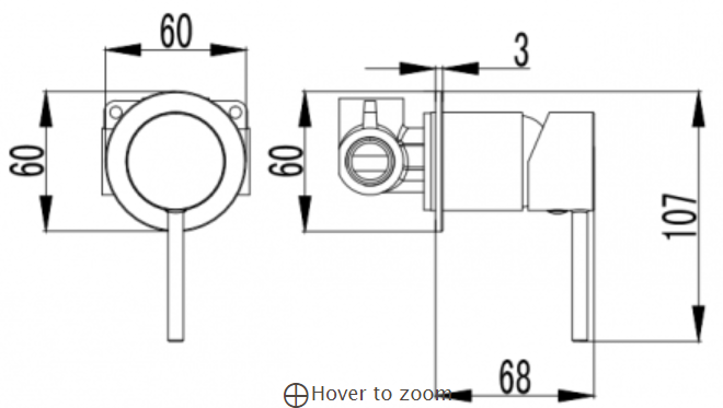 ME Round Wall Shower Rose Curved Arm 30/40