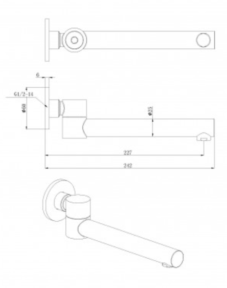 Otus Swivel Round Bath Spout