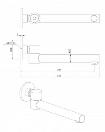 Otus Swivel Round Bath Spout