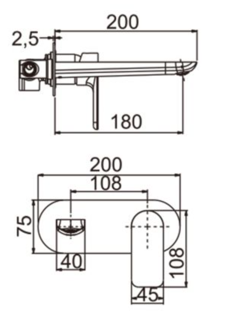 Persano Wall Mixer With Spout