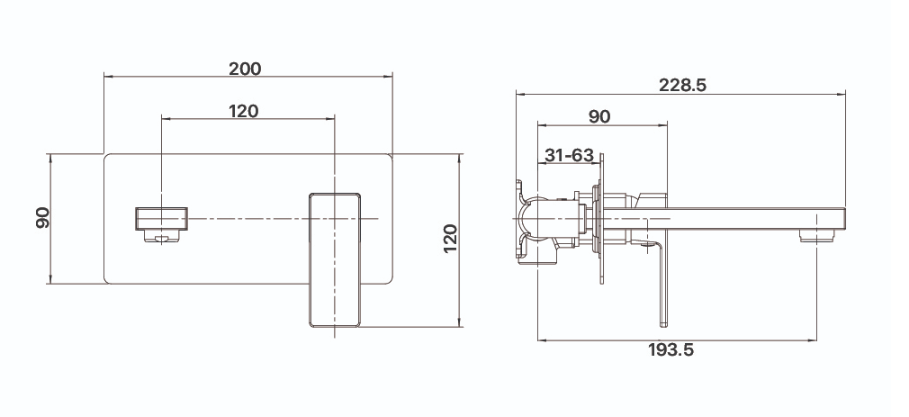 Sage Wall Mixer with Spout