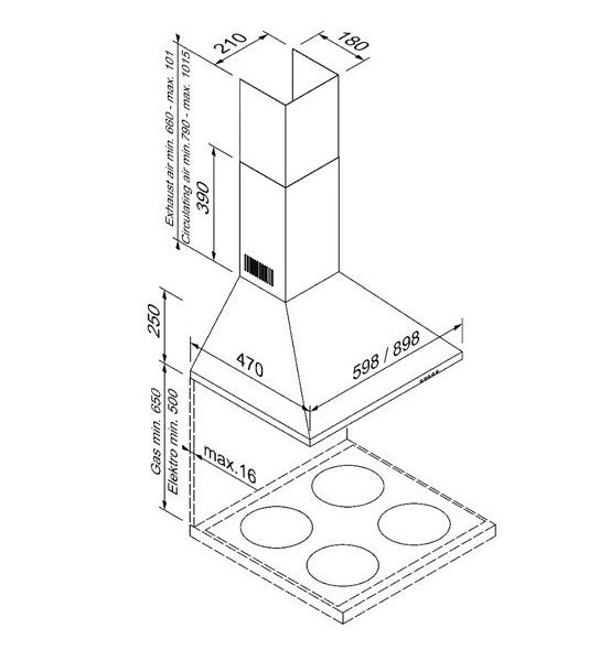 Blaupunkt Wall Canopy Rangehood