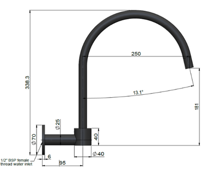 ME Round High Rise Swivel Bath Spout