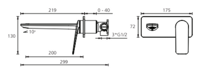 Paris Wall Mixer with Spout